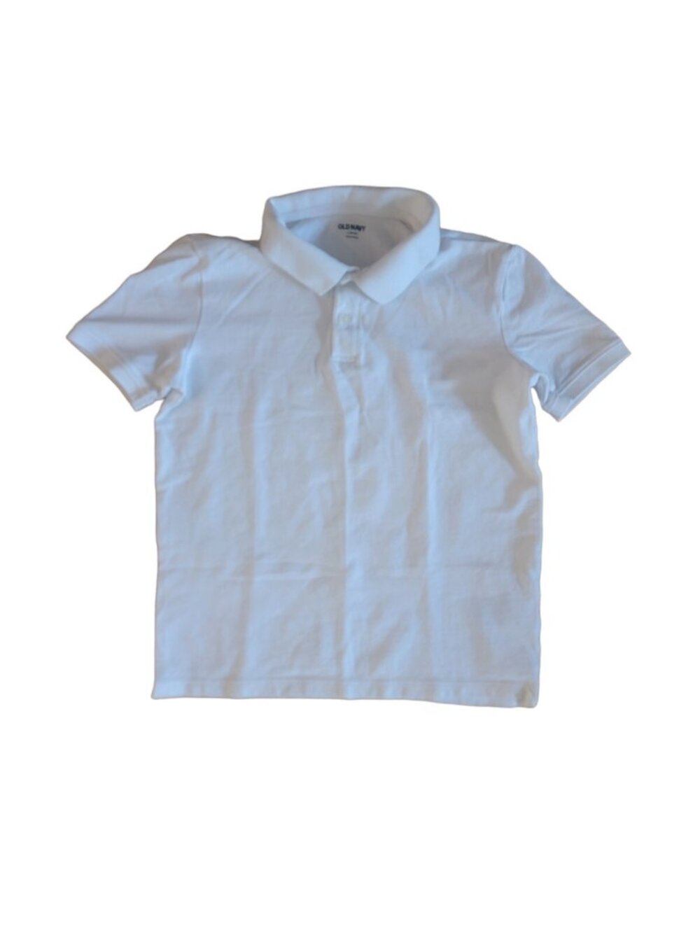 Old Navy Boys Polo Shirt Size Large 10 12 White Uniform Short Sleeve Top